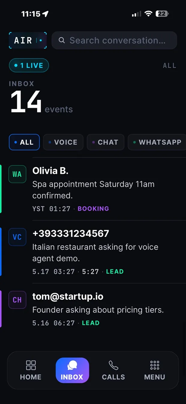 Aplicația mobilă — conversațiile, în timp real