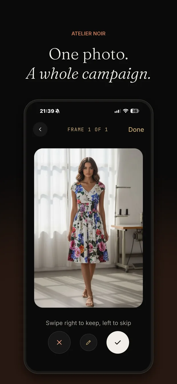 Aplicația iOS / Android: o poză → o campanie întreagă