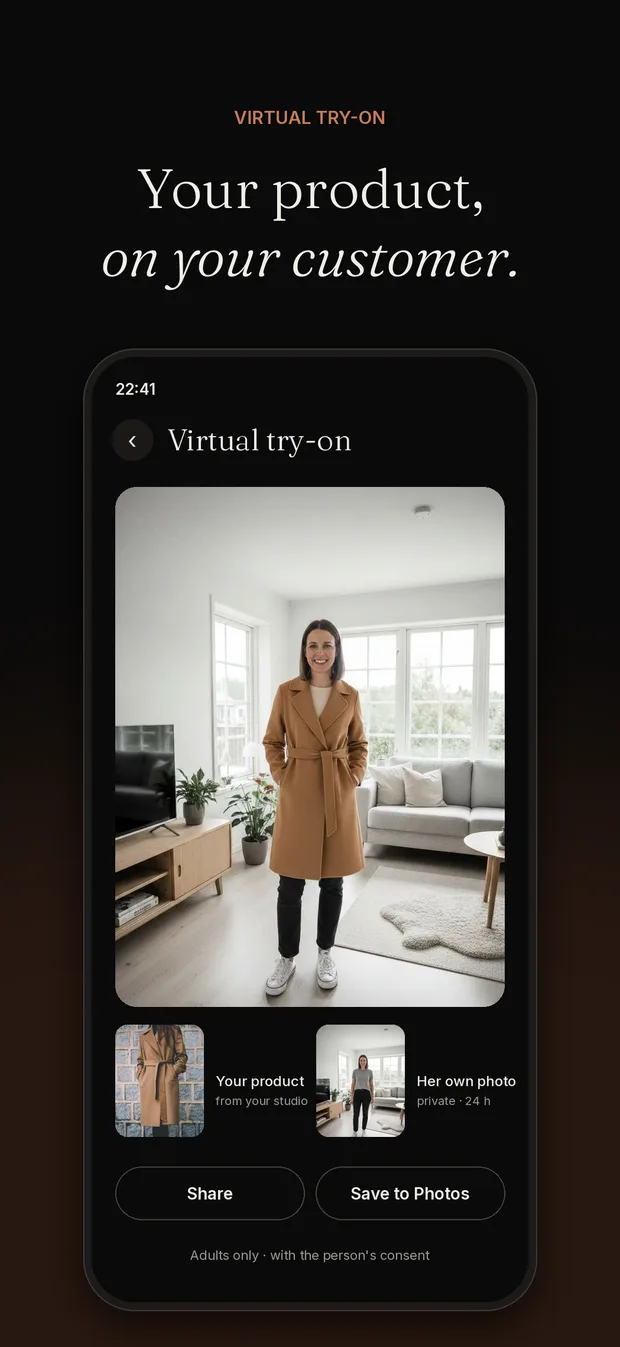 Aplicația: proba virtuală pe fotografia clientului real